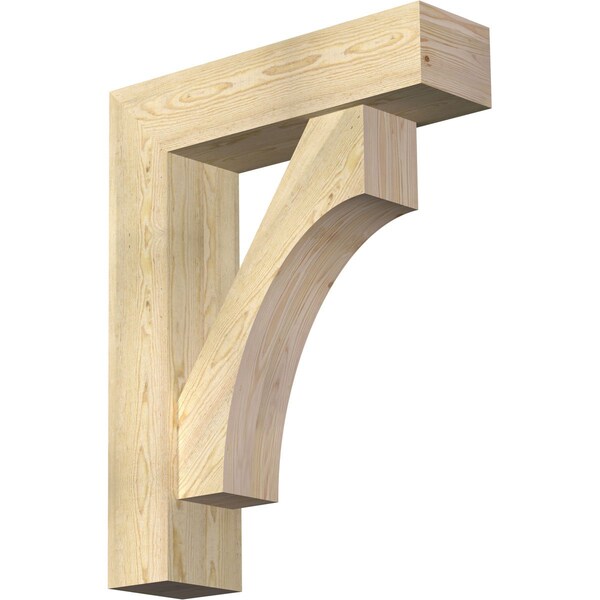 Ekena Millwork Westlake Block Rough Sawn Bracket w/ Offset Brace, Douglas Fir, 8"W x 30"D x 38"H BKT0806X30X38WTL05RDF - main